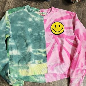 Vintage Havana Green and Pink Tie-Dye Kids Shirt
